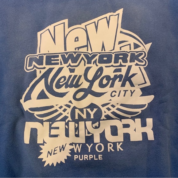 Purple Brand New York City Victoria Blue Sweatshirt Long Sleeve Mens Size M NEW - Picture 2 of 16